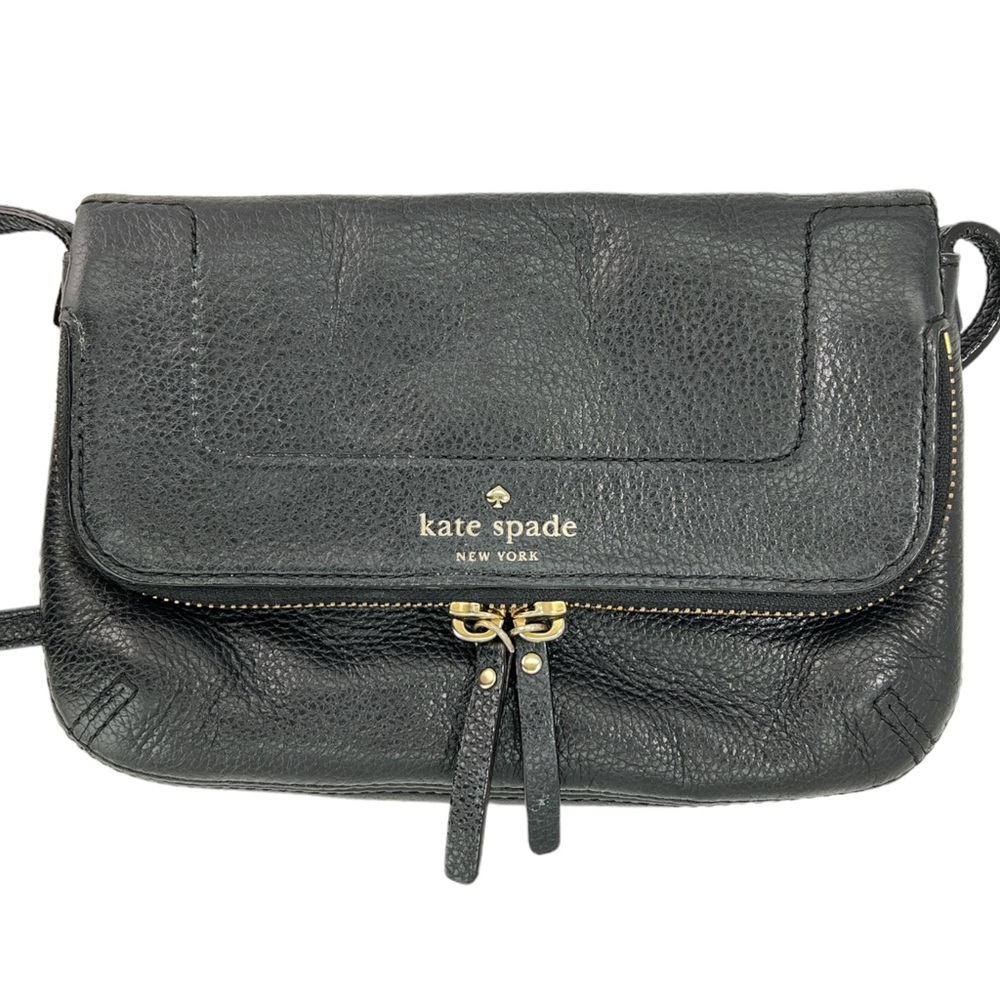Kate Spade Marianna Mansfield Crossbody Shoulder Bag Black Leather